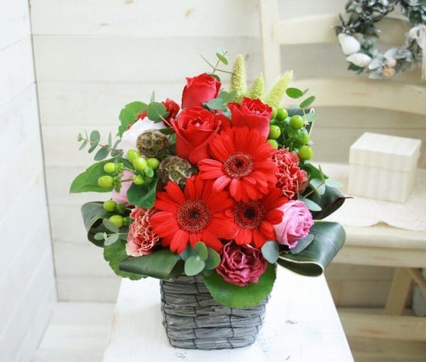 おまかせアレンジメントＳ-赤系