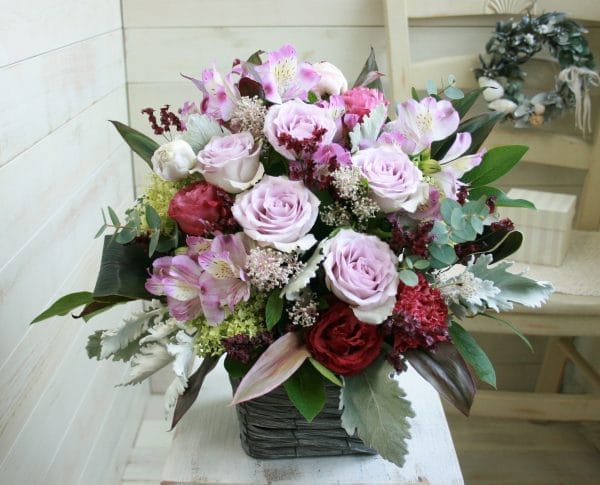 おまかせアレンジメントＭ-むらさき系