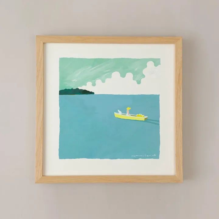 アートポスター　DEPARTURE（漕ぎ出す）ocean 300×300mm フレームセット