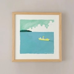 アートポスター　DEPARTURE（漕ぎ出す）ocean 300×300mm フレームセット
