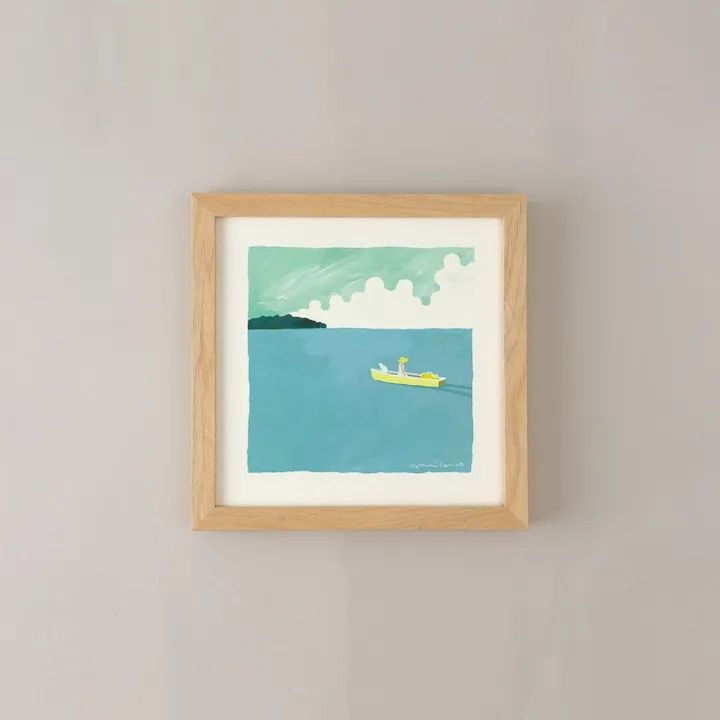 アートポスター　DEPARTURE（漕ぎ出す）ocean 200×200mm フレームセット