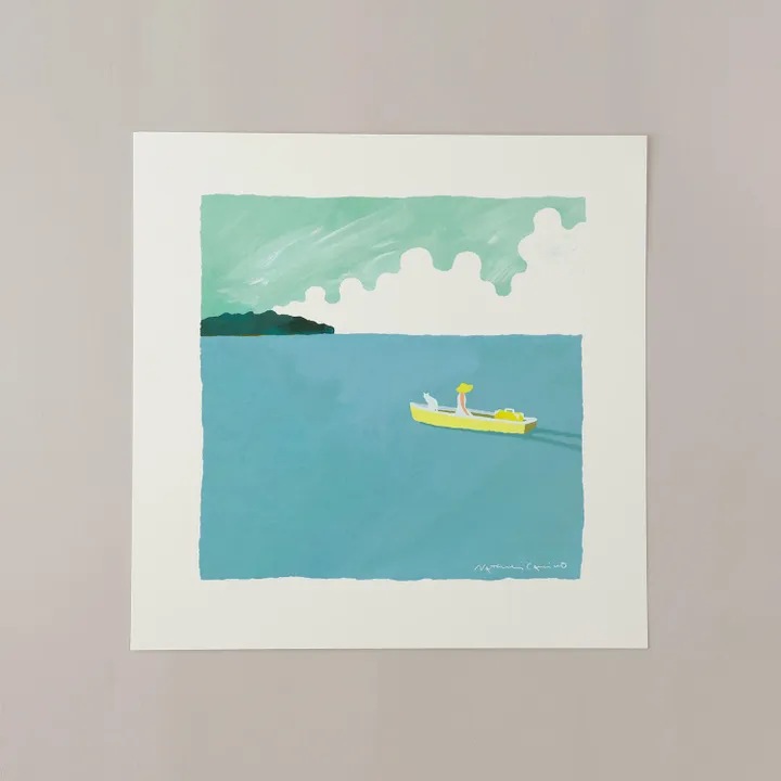 アートポスター　DEPARTURE（漕ぎ出す）ocean 300×300mm フレームセット