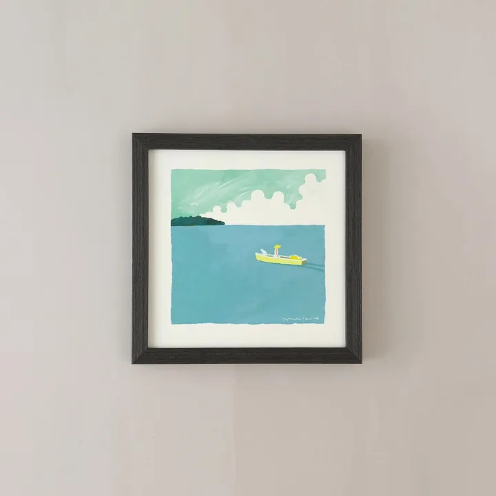 アートポスター　DEPARTURE（漕ぎ出す）ocean 200×200mm フレームセット