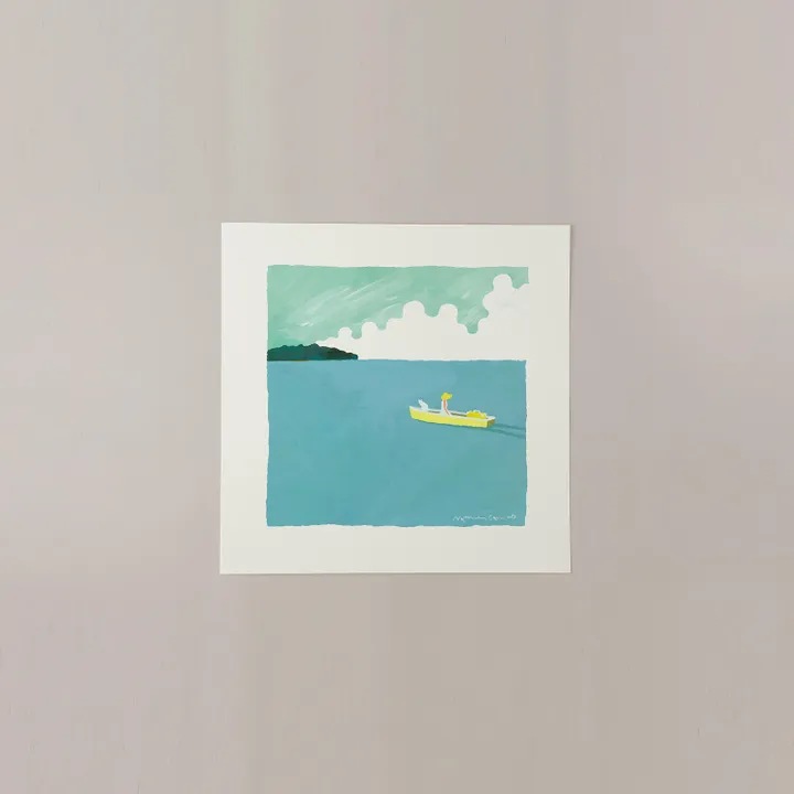 アートポスター　DEPARTURE（漕ぎ出す）ocean 200×200mm フレームセット
