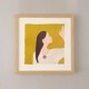 アートポスター　LOOKING FORWARD （明日の私）mustard 300×300mm フレームセット