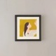 アートポスター　LOOKING FORWARD （明日の私）mustard 200×200mm フレームセット