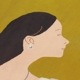 アートポスター　LOOKING FORWARD （明日の私）mustard 200×200mm フレームセット
