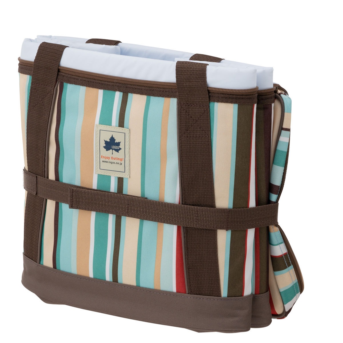 LOGOS　氷点下パック抗菌・デザインクーラー L（ブルーストライプ）