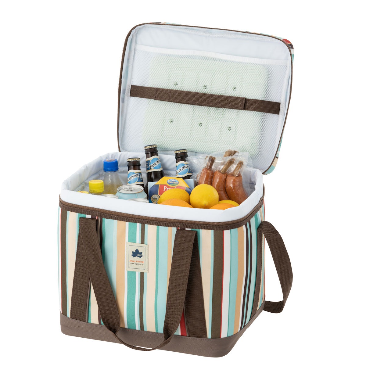 LOGOS　氷点下パック抗菌・デザインクーラー L（ブルーストライプ）