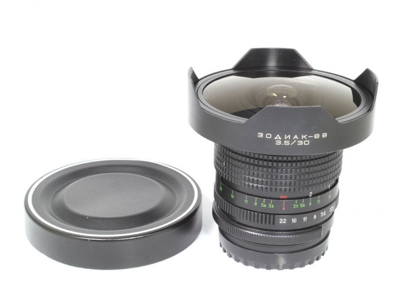 中古 　ロシア製　　 ゾディアック 30mm F3.5 フィッシュ 中古 ロシア製 ゾディアック 30mm F3.5 フィッシュアイ（マミヤ645