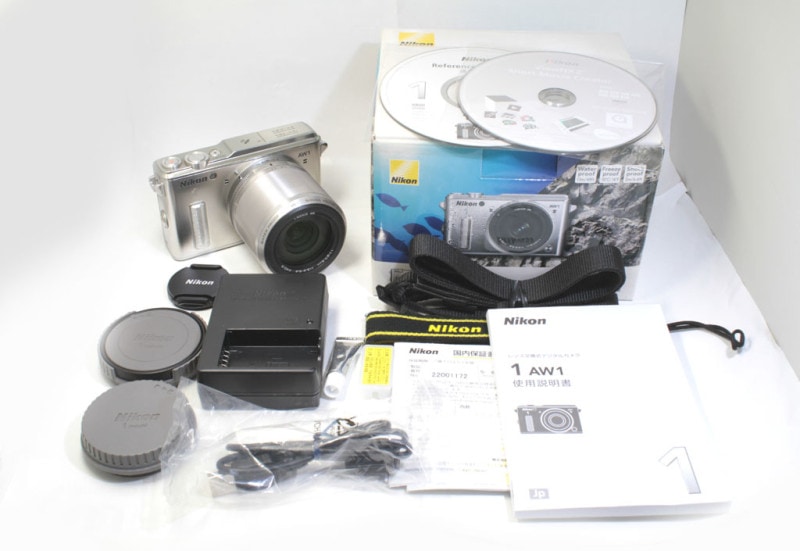 中古 ニコン Nikon1 AW1 シルバー+AW11-27.5mm F3.5-5.6 シルバー付