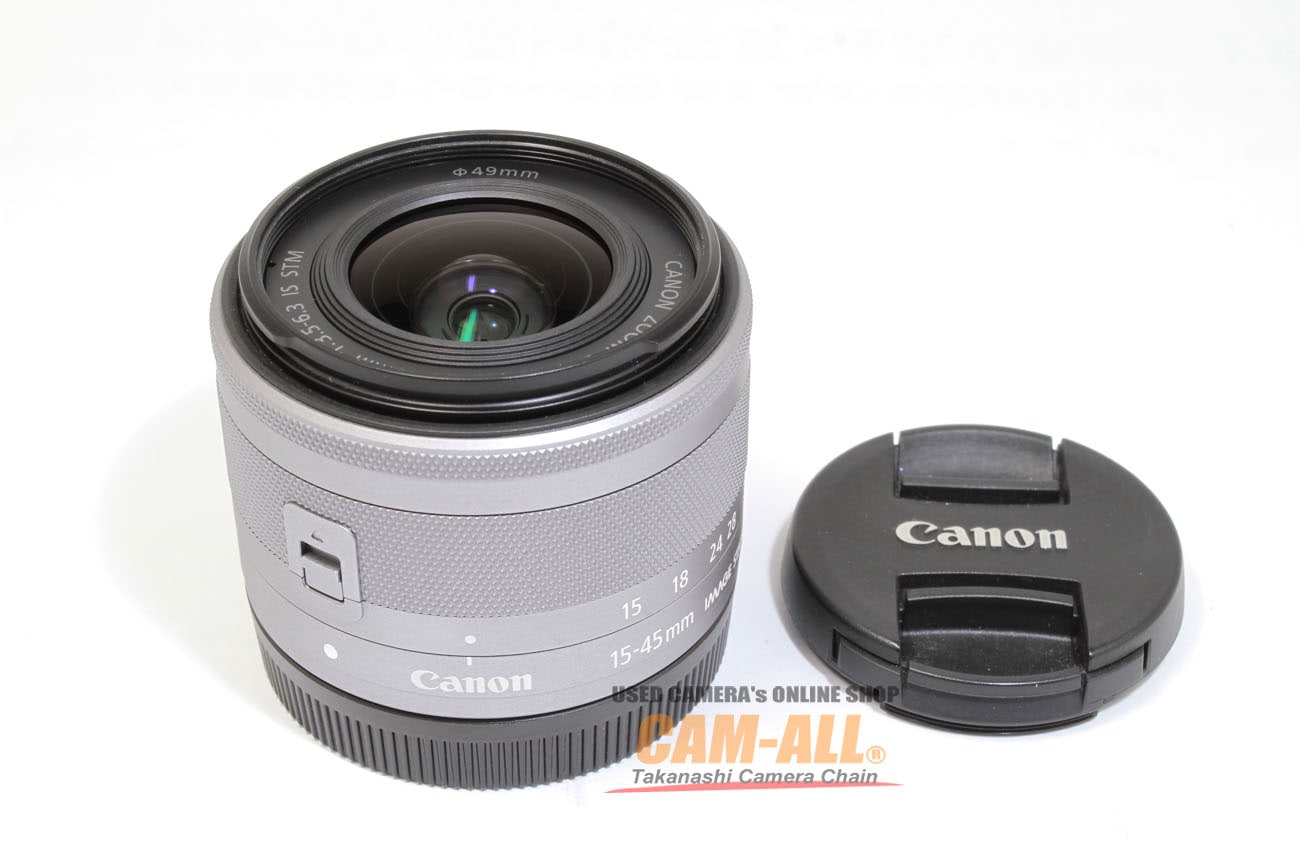 中古 キヤノン EF-M 15-45mm F3.5-6.3 IS STM シルバー 程度：AB 
