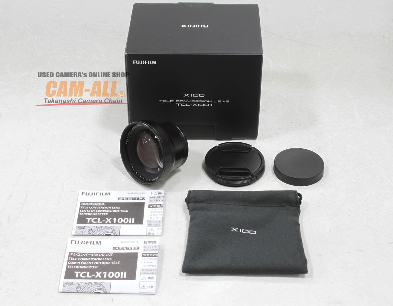 中古 フジフイルム テレコンバージョンレンズ TCL-X100II ブラック 