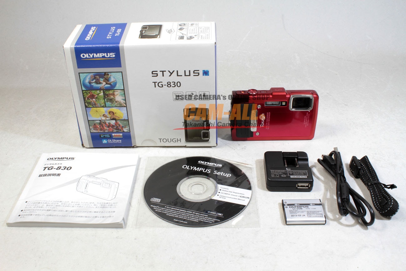 中古 オリンパス STYLUS TG-830 TOUGH レッド 程度：AB（良品
