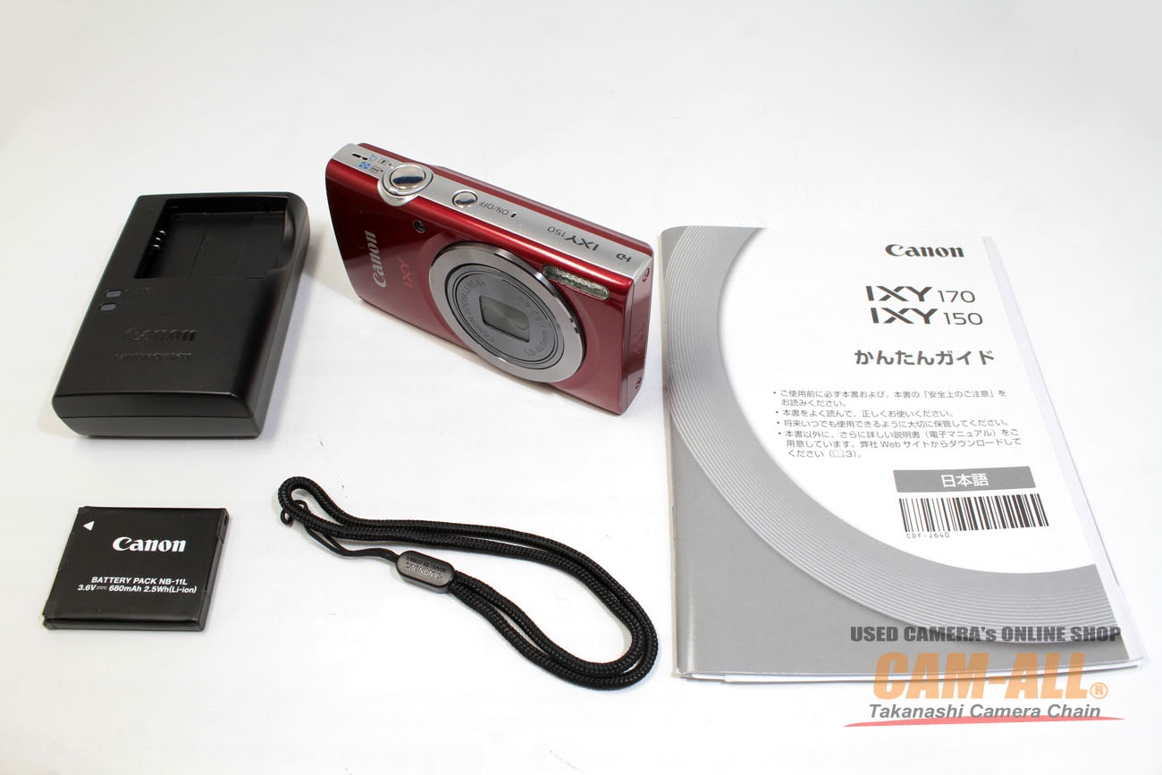 中古 キヤノン IXY150 レッド（現状品） 程度：AB-(良品マイナス)