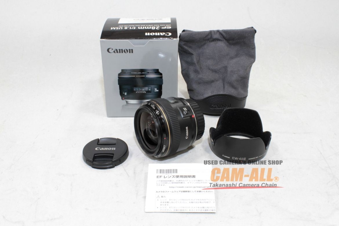 中古 キヤノン EF28mm F1.8 USM EFマウントレンズ