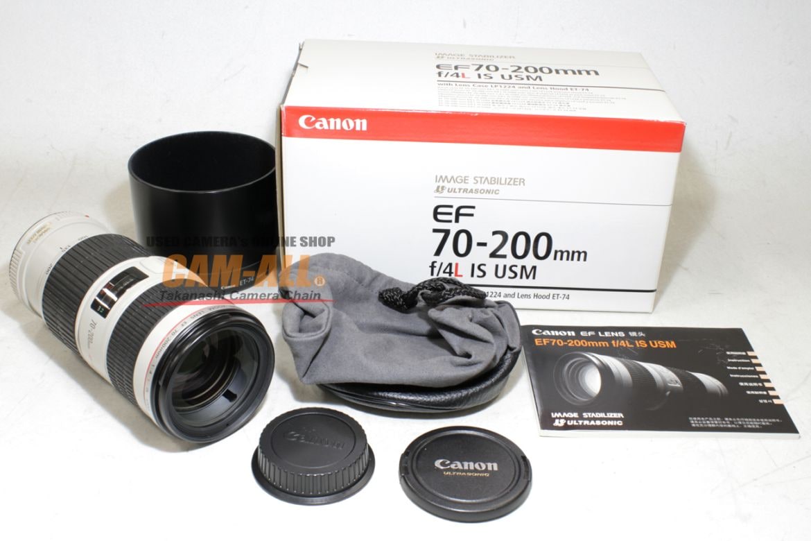 中古 キヤノン EF70-200mm F4L IS USM EFマウントレンズ