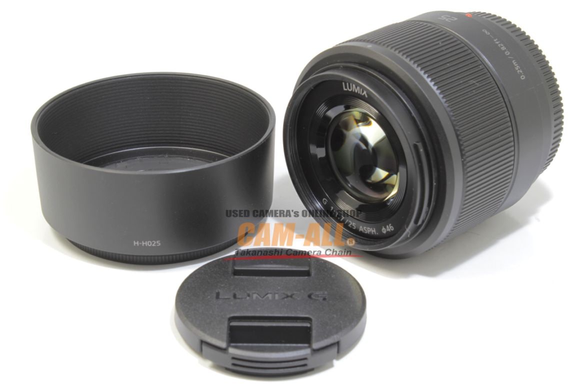 【中古】(パナソニック) Panasonic G25/1.7ASPHブラック (H-H025) 中古 パナソニック G25mm F1.7 ASPH ブラック マイクロフォーサーズ用