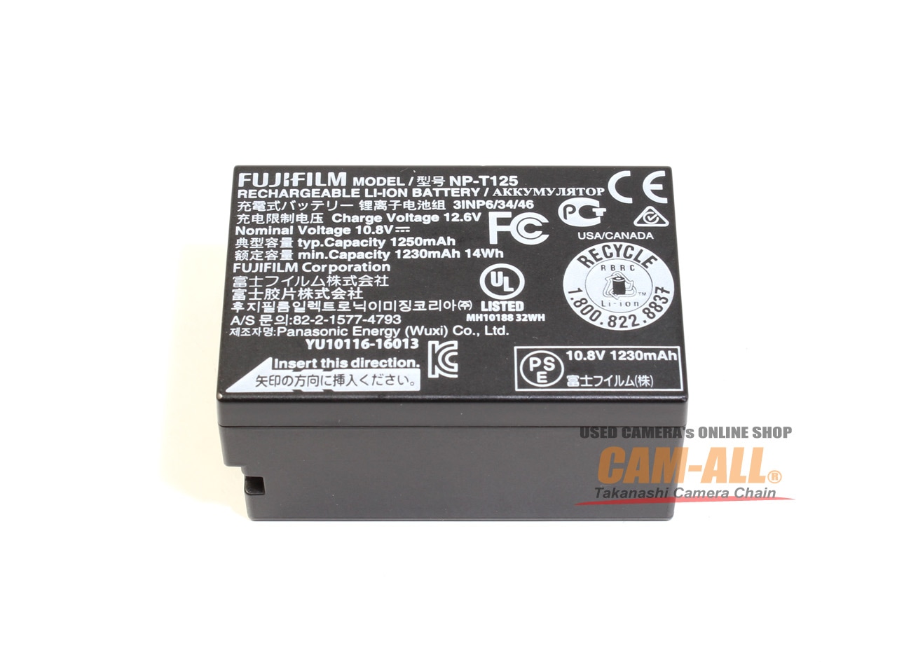 FUJIFILM純正　NP-T125美品　劣化度0 中古 フジフイルム バッテリー NP-T125 程度：AB（良品）