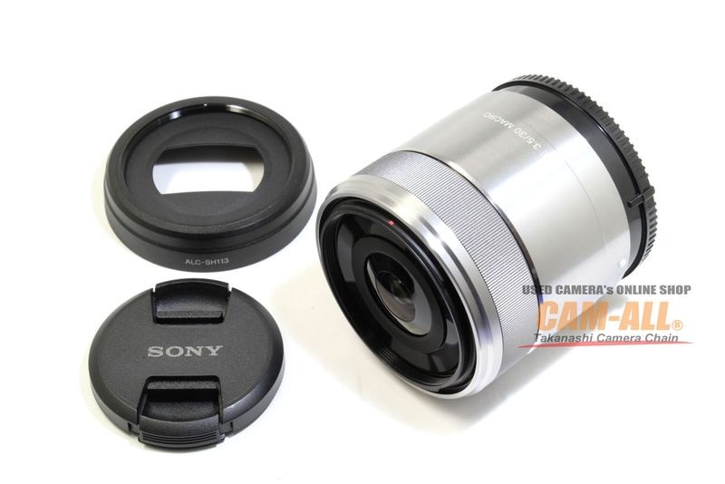 中古 ソニー E30mm F3.5マクロ シルバー Eマウント APS-Cサイズ用レンズ