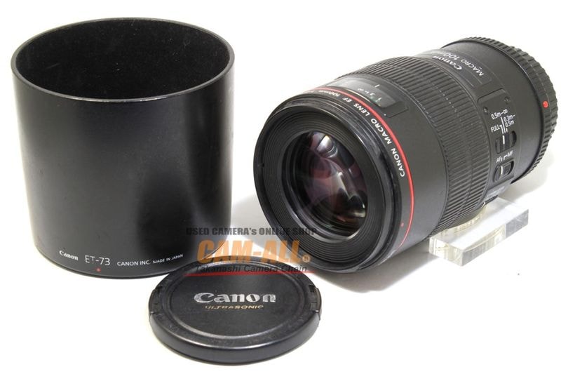 中古 キヤノン EF100㎜F2.8L マクロ IS USM (現状品) 程度：B（並品)