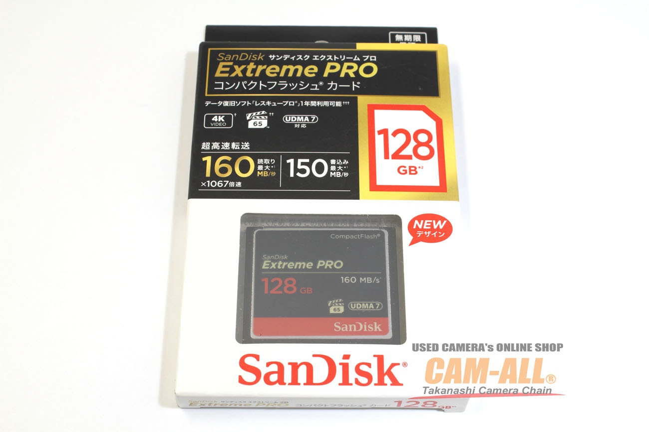 中古 サンディスク エクストリームプロ CF128GB (SDCFXPS-128G-J61、未