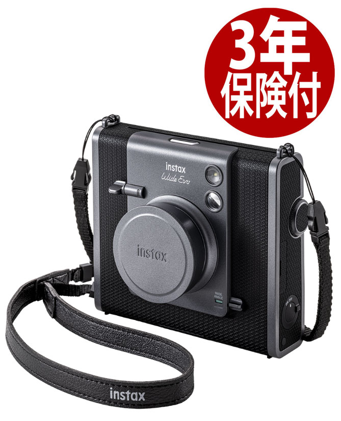[��ǯ�ݸ���] �ٻΥե���� ������ instax WIDE Evo ��¨Ǽ��ǽ�١�FUJIFILM CHEKI New USB-C ���󥹥��å��� �磻�� ������ �֥�å����ǥ����륫���  ���󥹥���ȥ���� INS WIDE EVO BLACK