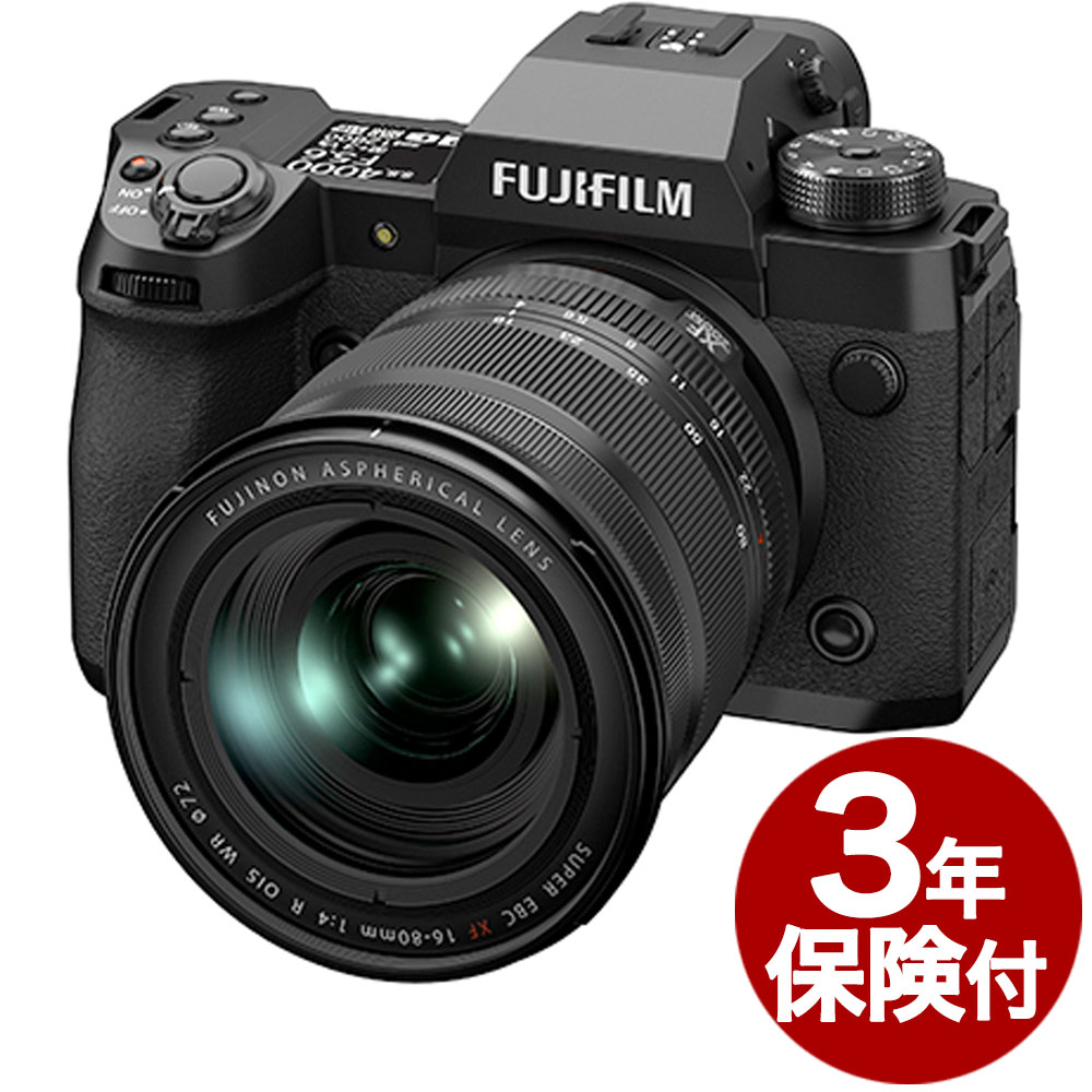 [3ǯ�ݸ���]Fujifilm X-H2 �ߥ顼�쥹���ǥ����륫��� XF16-80mmF4 R OIS WRɸ�ॺ�����󥺥��å�[�ٻΥե���� X-H2 Black Lens Kit]