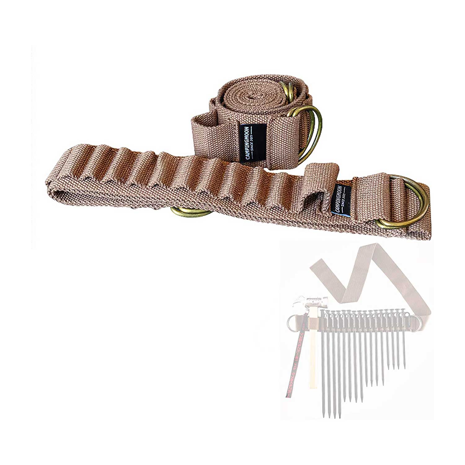 テント用強力ペグ「フレペグ」、設営用ベルト「カムバックルベルト
