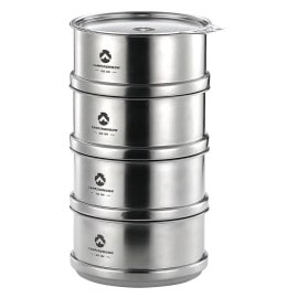 シェラカップ 用 蒸し器 せいろ シェラカップ深型 蓋付き シェラせいろ 4段 ステンレス304 φ12cm用 S-362-4P-SG|クッキングツール