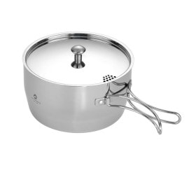 キャンプ アウトドア 用 片手鍋 ステンレス アルミ 全面三層鋼 2.0L CC-18|クッキングツール