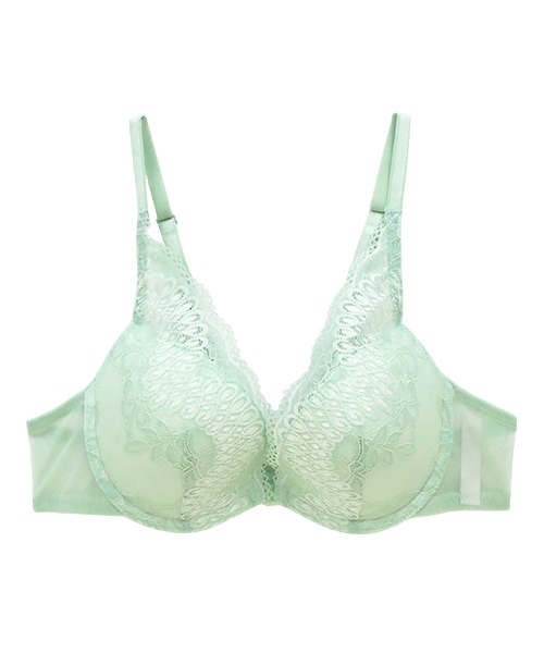 Charming 3/4カップフロントホックブラジャー / Pastel Green