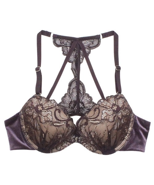 Velvet2 3/4カップフロントホックブラジャー / Purple