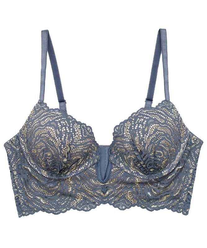 Vintage プッシュアップロングラインブラジャー / Grey