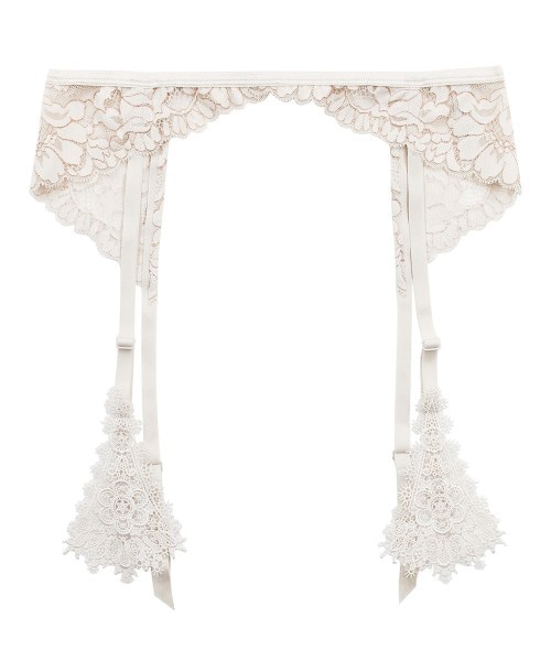 Playful モチーフレースガーターベルト / Beige