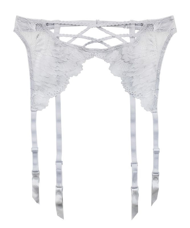 Amour ストリングデザインレースガーターベルト / Grey