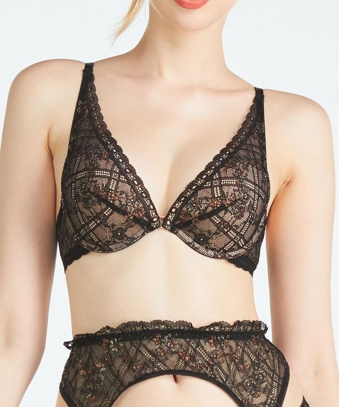 Grace デコルテレースモールドカップブラジャー / Black