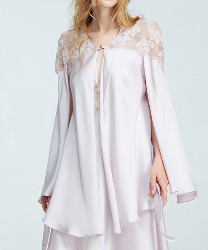 Whispers レースコンビスリットスリーブガウン / Beige