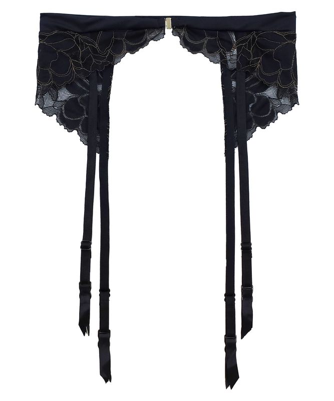 ANNEBRA新品未使用 B70ブラショーツガーター3点セット黒レース ANNEBRA（アンブラ）の「Bow バックオープンデザインショーツ