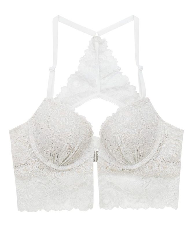 Love バックデザインロングラインブラジャー / White