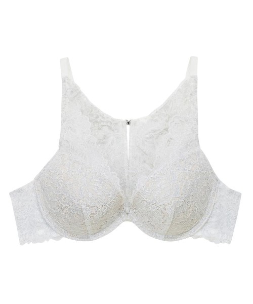 Love フロントデザインモールドカップブラジャー / White