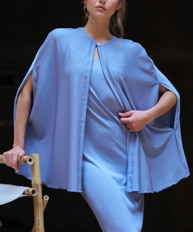 You リブノーカラーガウン / Grey