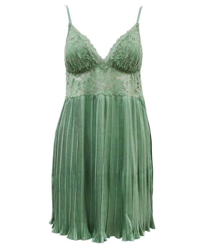 Playful プリーツベビードール＆ショーツ / Green