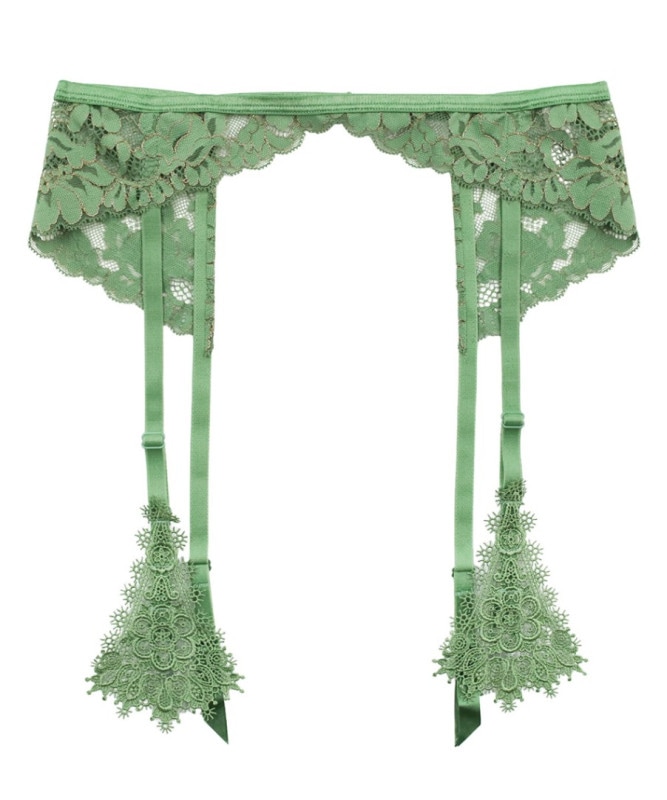 Playful モチーフレースガーターベルト / Green
