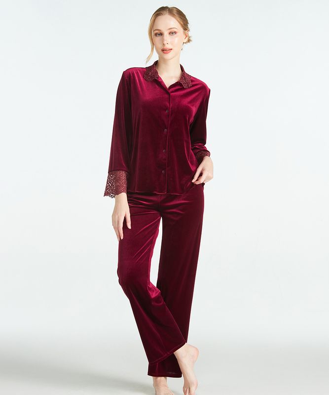 Mystic ベロア×レースナイトウェア / Maroon
