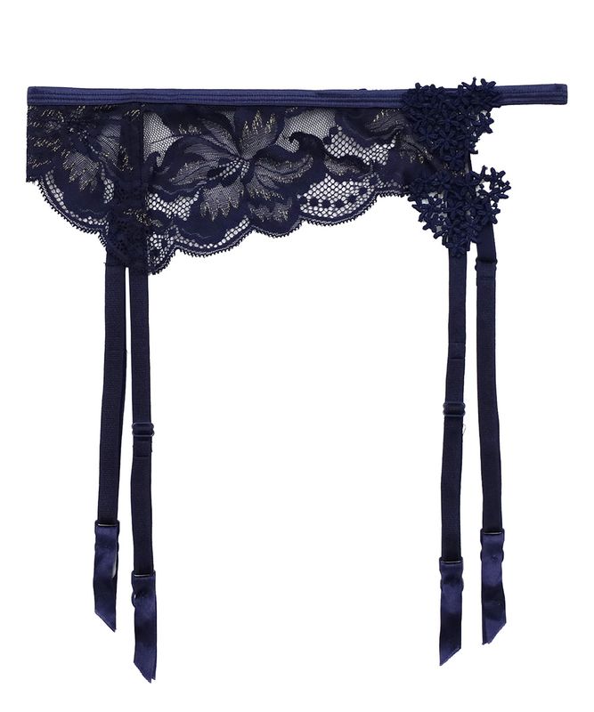 In Your Heart アシンメトリーレースガーターベルト / Navy
