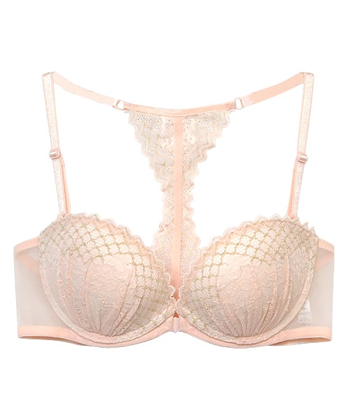 Butterfly 3/4カップフロントホックブラジャー/ Peach