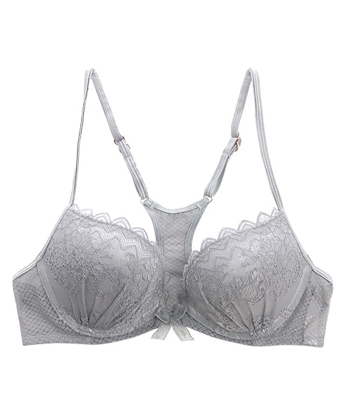 Glamour 3/4カップフロントホックブラジャー / Dark Grey