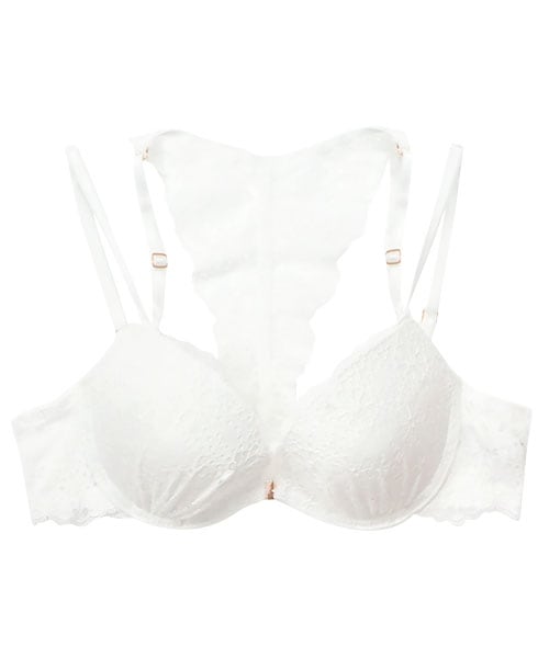 Beauty バックレース3/4カップフロントホックブラジャー / Off White