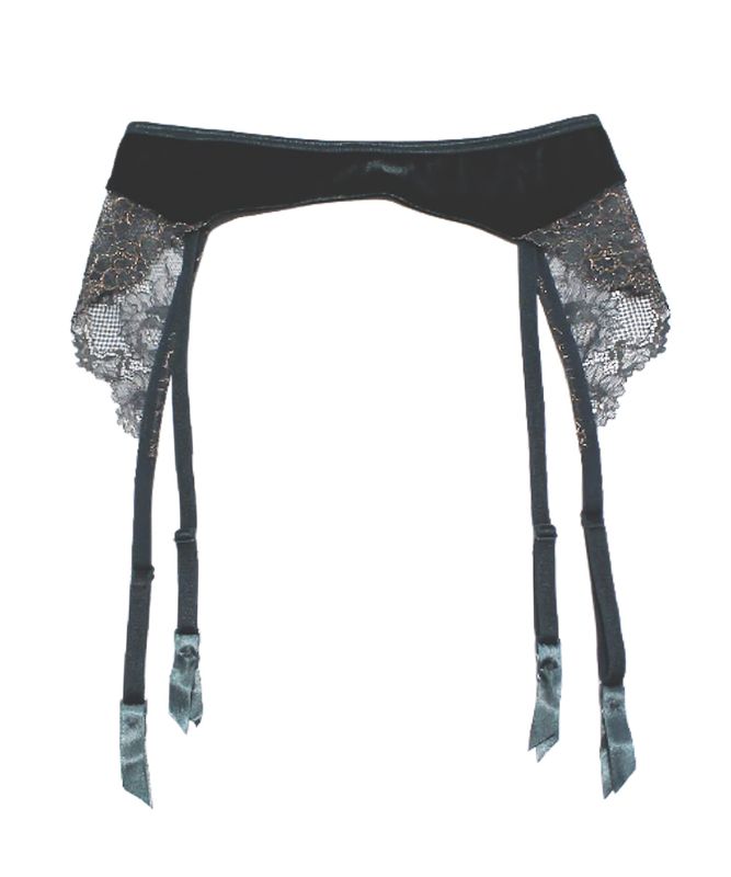 【予約】ベロア×レースガーターベルト / Grey